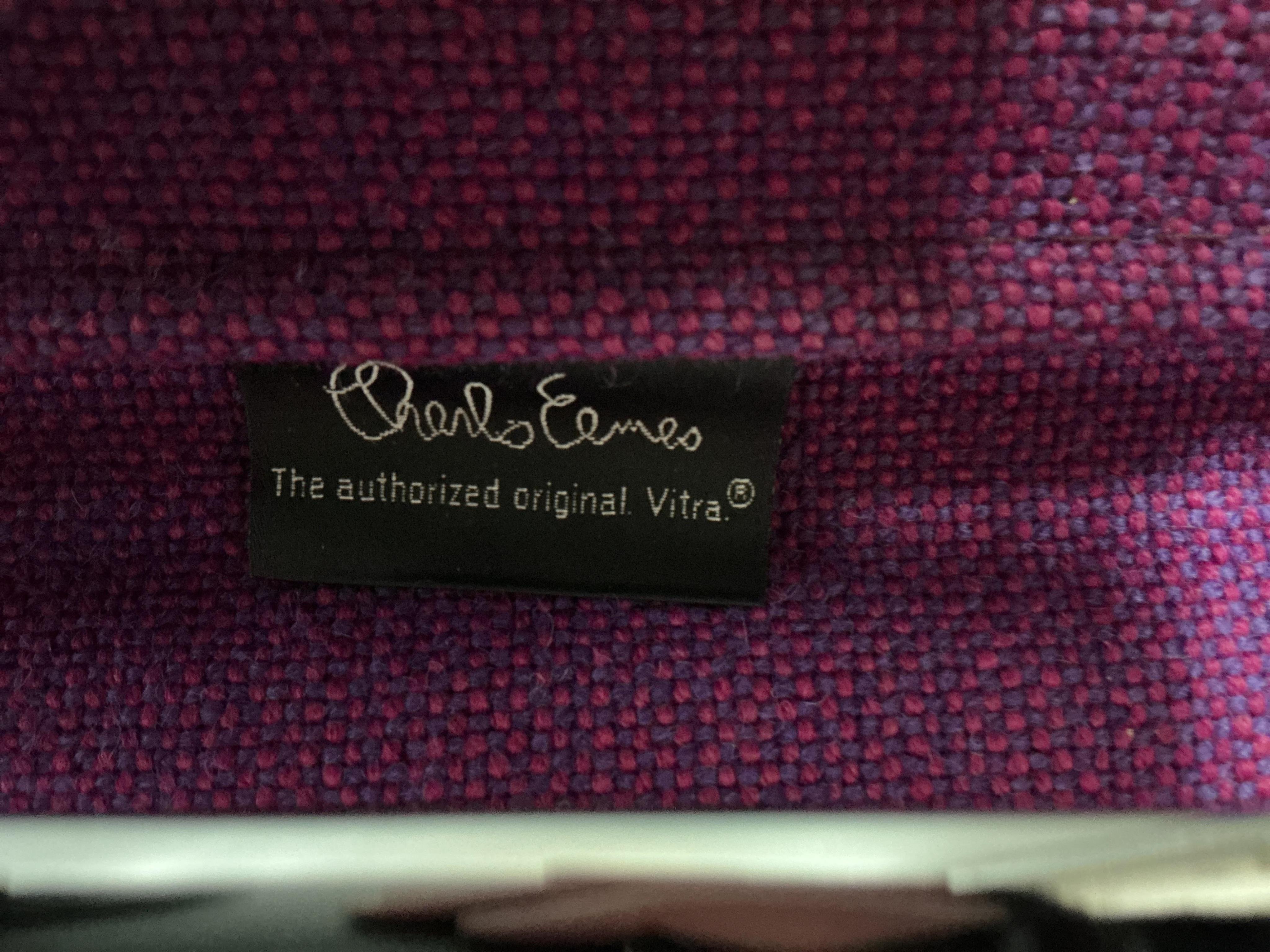 Charles Eames for Vitra, a chrome swivel desk chair on four prong base, width 57cm, depth 50cm, height 82cm